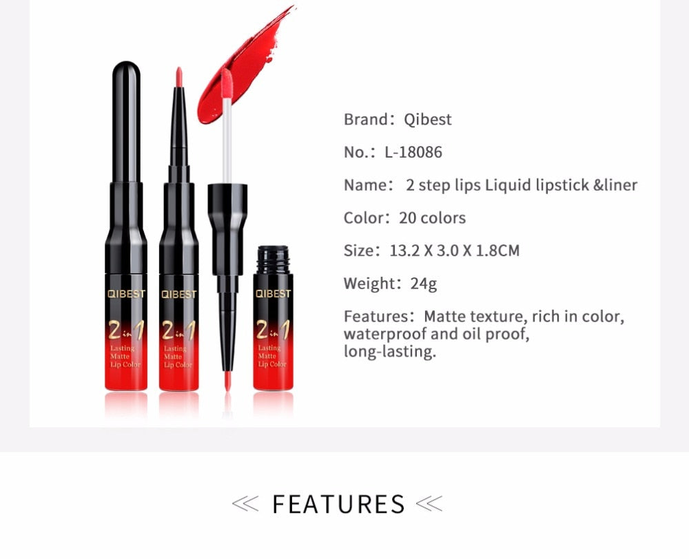 2 in 1 Double Head Liquid Matte Lipstick